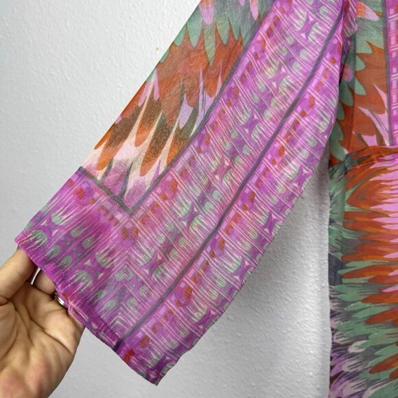 Y2K Womens Sheer Beaded Tunic Top L/XL Fairy Festival Boho Artsy Indie Resort - Picture 6 of 11